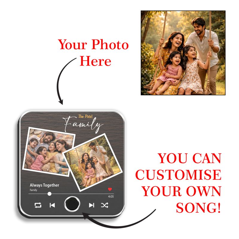amily Photo Frame Customized Musical Photo Frame Rechargeable Speaker with On/Off Button Meaningful Home Decor Gift for Parents, Anniversary